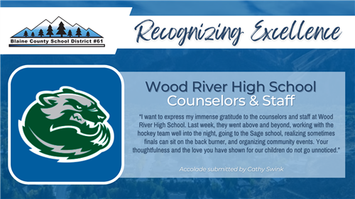  Board accolade recognizing Wood River High School counselors and staff